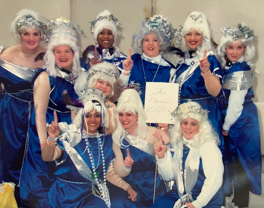 Founding members of the Krewe of Muses including Denise Estopinal (far right)